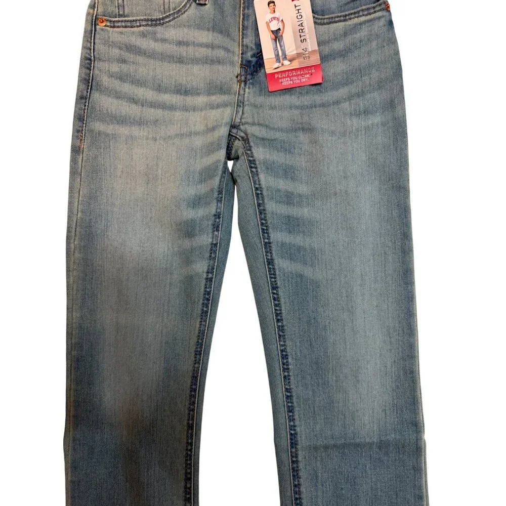 NWT Levis 514 Slim Fit Boys 24x25 Light Wash Performance Jeans